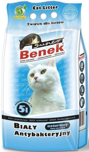 CERTECH Super Benek Biały Antybakteryjny żwirek 5l