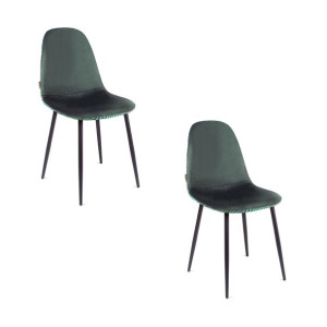 Krzesło Fiore Floral velvet zielone - 2sztuki