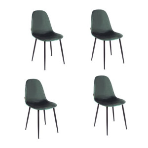 Krzesło Fiore Floral velvet zielone - 4sztuki