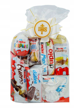 Zestaw słodyczy Kinder paczka na pamiątkę Komunii