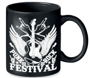 Kubek czarny ceramiczny 300ml Muzyczny PUNK ROCK