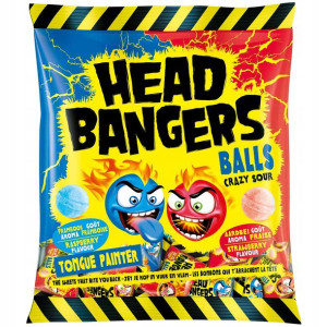 Mega Kwaśne Cukierki Head Bangers Balls 135g
