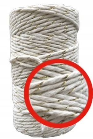 Sznurek Do Makramy Naturalny Złota Nitka 2mm 60m