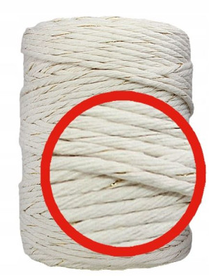 Sznurek Do Makramy Naturalny Złota Nitka 3mm 100m