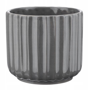 Osłonka doniczka ceramiczna 12 cm szara połysk