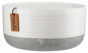 Osłonka ceramiczna niska 17x9 cm PEONY biały szary