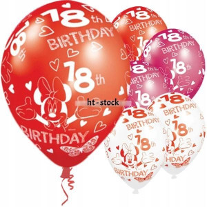 Disney Mickey Balony Urodzinowe 18 Lat 5 Sztuk