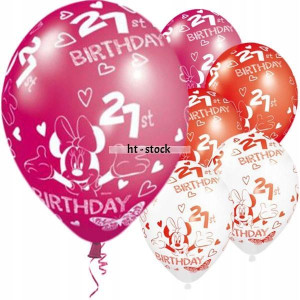 Disney Mickey Balony Urodzinowe 21 Lat 5 Sztuk