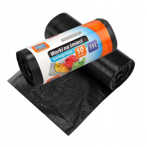 Worki na śmieci HDPE 35l 50 szt. czarne
