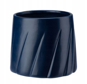 Doniczka ceramiczna 14,5cm GABRIEL granatowy plisa