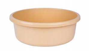 Miska okrągła kuchenna łazienkowa 9 l 36 cm beżowa