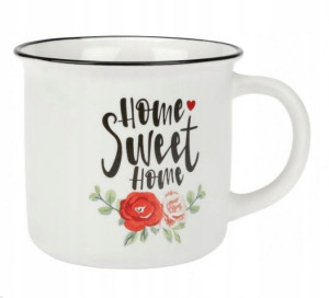 Kubek COTTAGE porcelana 355ml Home Sweet Home róże
