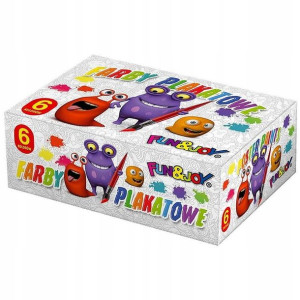 Farby plakatowe szkolne Fun&Joy 6 kolorów