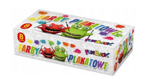 Farby plakatowe szkolne Fun&Joy 8 kolorów