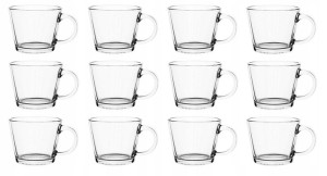 12x Kubek szklanka z uchem gładka JUSTIN 380 ml