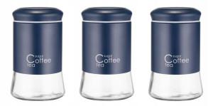 3x Pojemnik szklany GRENO 1000 ml stal granatowy