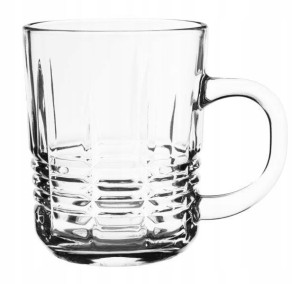 Kubek szklanka z uchem JULIAN 230 ml tłoczony wzór