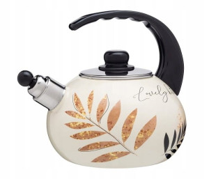 Czajnik emaliowany FIORELLO 2,2 l czarne liście