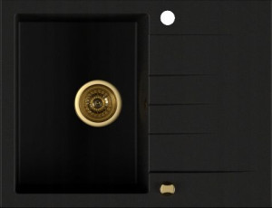 Zlew Kernau Kgsv4565a1b1d Deep Black+gold Metallic