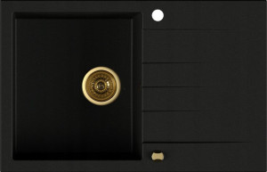 Zlew Kernau Kgsv45a1b1d Deep Black + Gold Metallic