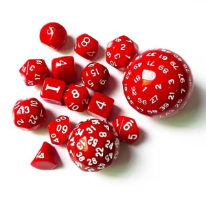 Kostki Rpg Czerwony Zestaw 15 Kości Kostek