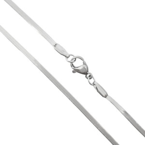 Srebrny Łańcuszek taśma 47cm / 1,9mm - Stal chirurgiczna