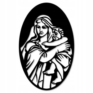 Drewniana Dekoracja Ścienna Maryja Panel Ażurowy