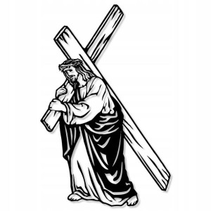 Jezus Z Krzyżem Na Ścianę Krzyż Panel Ścienny
