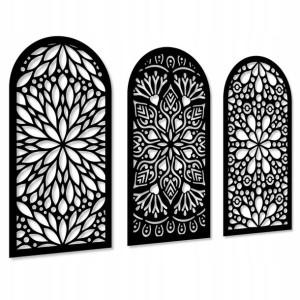 Ornament Drewniany Dekoracja Ścienna Obraz Ażurowy
