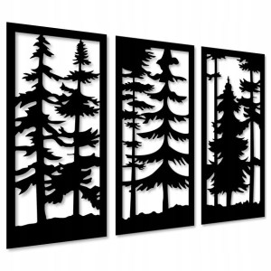 Panel Ażurowy Las Dekoracja Ścienna 90 Cm Ażur 3d