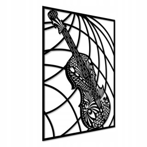 Skrzypce Panel Ścienny 3d Dekoracja Z Drewna Obraz