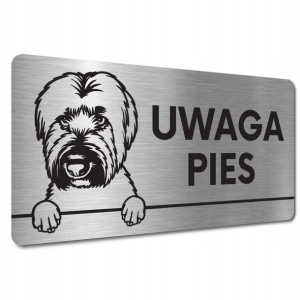 TABLICZKA UWAGA PIES GROŹNY Owczarek kataloński