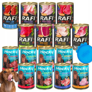 Rafi Hocky Dog Mokra Karma Psa Mix Smaków 16x400g
