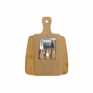 Deska do krojenia DKD Home Decor Naturalny Stal nierdzewna 38 x 28 x 4 cm