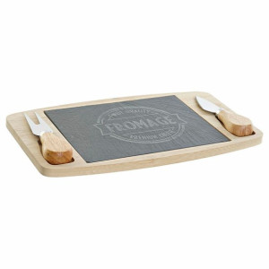 Deska do krojenia DKD Home Decor 28 x 17 x 2,3 cm Naturalny Czarny Metal