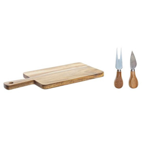 Deska do krojenia DKD Home Decor 2 noży 34 x 16 x 3,2 cm Stal nierdzewna )