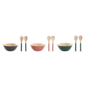 Miska do Sałatki DKD Home Decor zestaw 3 gier 30 x 30 x 12,5 cm 3 Części