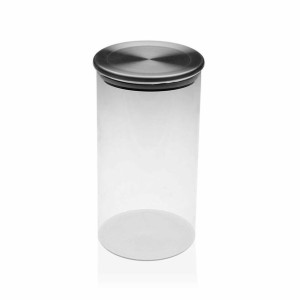 Słoik Versa 600 ml Szkło Stal (8,5 x 8,5 x 15 cm)