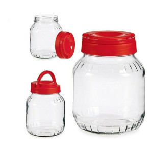 Łódź Czerwony Przezroczysty 1,7 L Szkło (13,5 x 17,5 x 13,5 cm)
