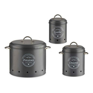 3 pojemniki masy Enjoy your Kitchen Szary Metal (3 pcs)