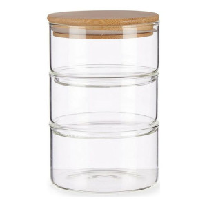 Soik Brązowy Przezroczysty Bambus Szkło borokrzemowe (1200 ml)