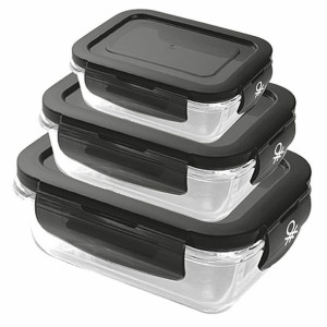 Set Pojemników na Lunch Benetton Szkło borokrzemowe Czarny (3 pcs)
