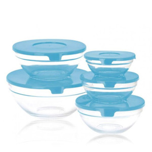 Set 5 Pojemników na Lunch Glass EH Przezroczysty