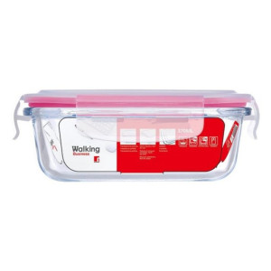 Hermetyczne pudełko na lunch Bergner Czerwony Szkło borokrzemowe (800 ml)