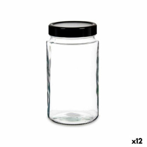 Łódź Czarny Przezroczysty Szkło polipropylen (2 L) (12 Sztuk)