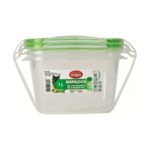 Pojemnik na Lunch Snips 1 L Zamknięcie uszczelniające (2 Sztuk)