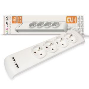 Listwa Zasilająca Przedłużacz 1,5m 2x USB LEDLUMEN