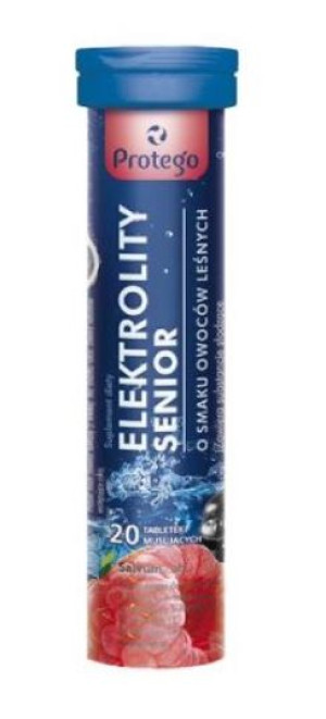 Protego Elektrolity Senior, 20 tabletek musujących - Długi termin ważności!
