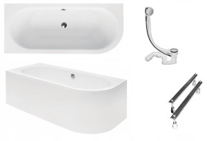 Wanna narożna lewa BESCO AVITA 150x75 +OBUDOWA+SYF