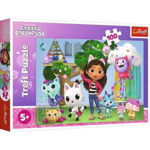 Trefl Puzzle 100 Koci Domek Gabi i przyjaciele 5+